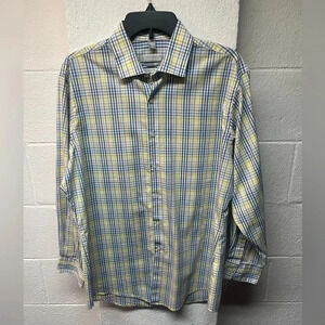 Van Heusen Shirt 15 32/33 
MensYellow Plaid Long Sleeve